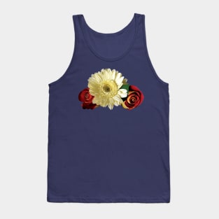 Daisies - White Gerbera Daisy with Rosebuds Tank Top